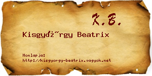 Kisgyörgy Beatrix névjegykártya