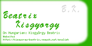 beatrix kisgyorgy business card