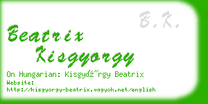 beatrix kisgyorgy business card